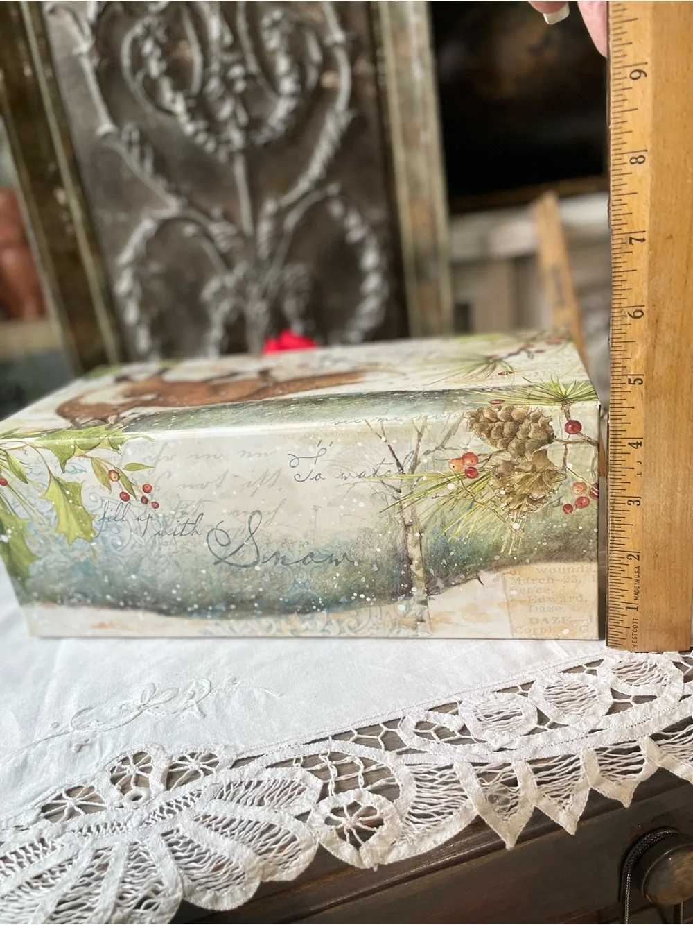 Susan Winget Fox woodland storage box